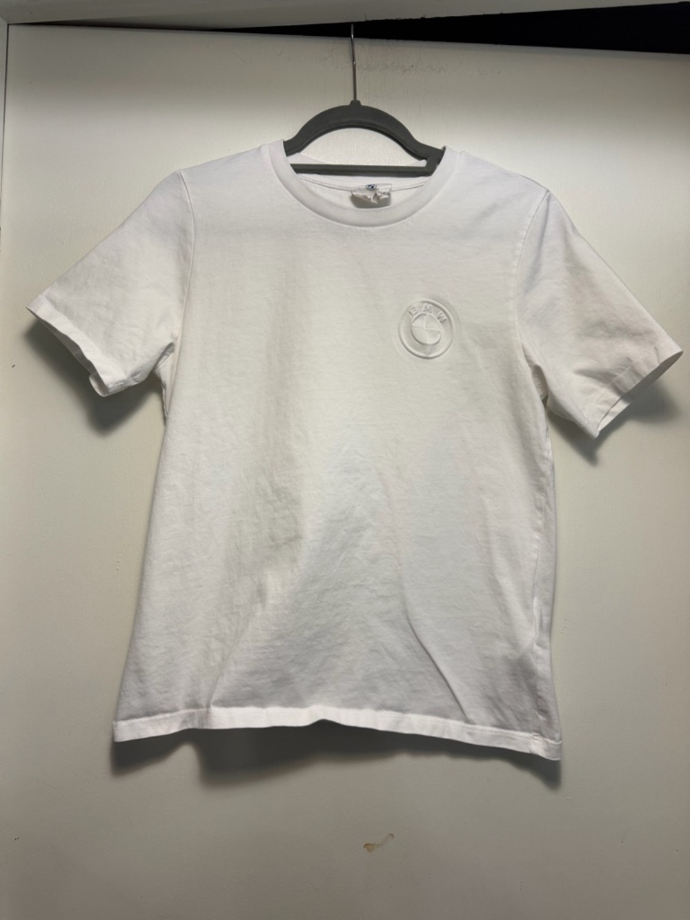 BMW White Short Sleeve Crewneck Tee with Subtle Logo